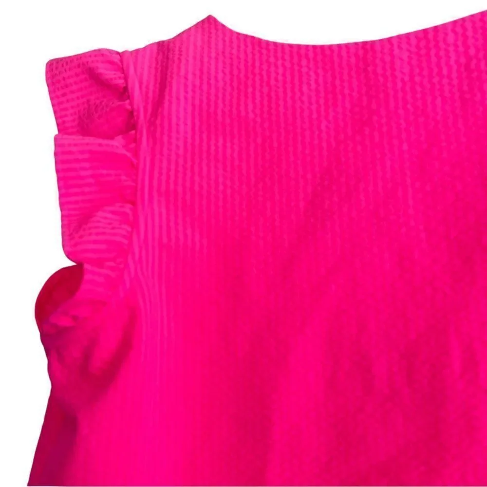 Vineyard Vines Girls Hot Pink Flutter Sleeve Performance Shift Dress Size 12